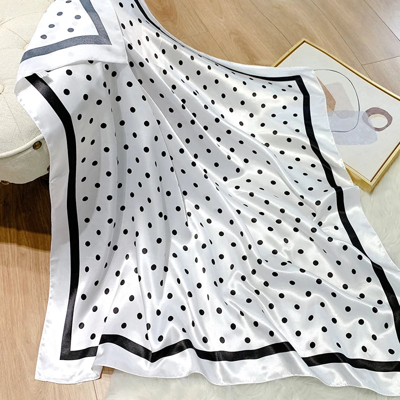 2025 Design marque foulard foulard châle enveloppes imprimer soie Satin écharpe carré femmes musulman Hijab élégant bandeau Bandana