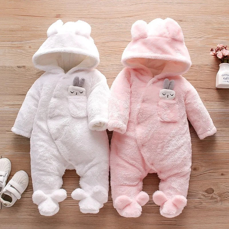 Vêtements d'escalade en peluche pour bébé de 0 à 2 ans, chauds et épais, en coton, avec chien et lapin, dessin animé, nouvelle collection automne et hiver