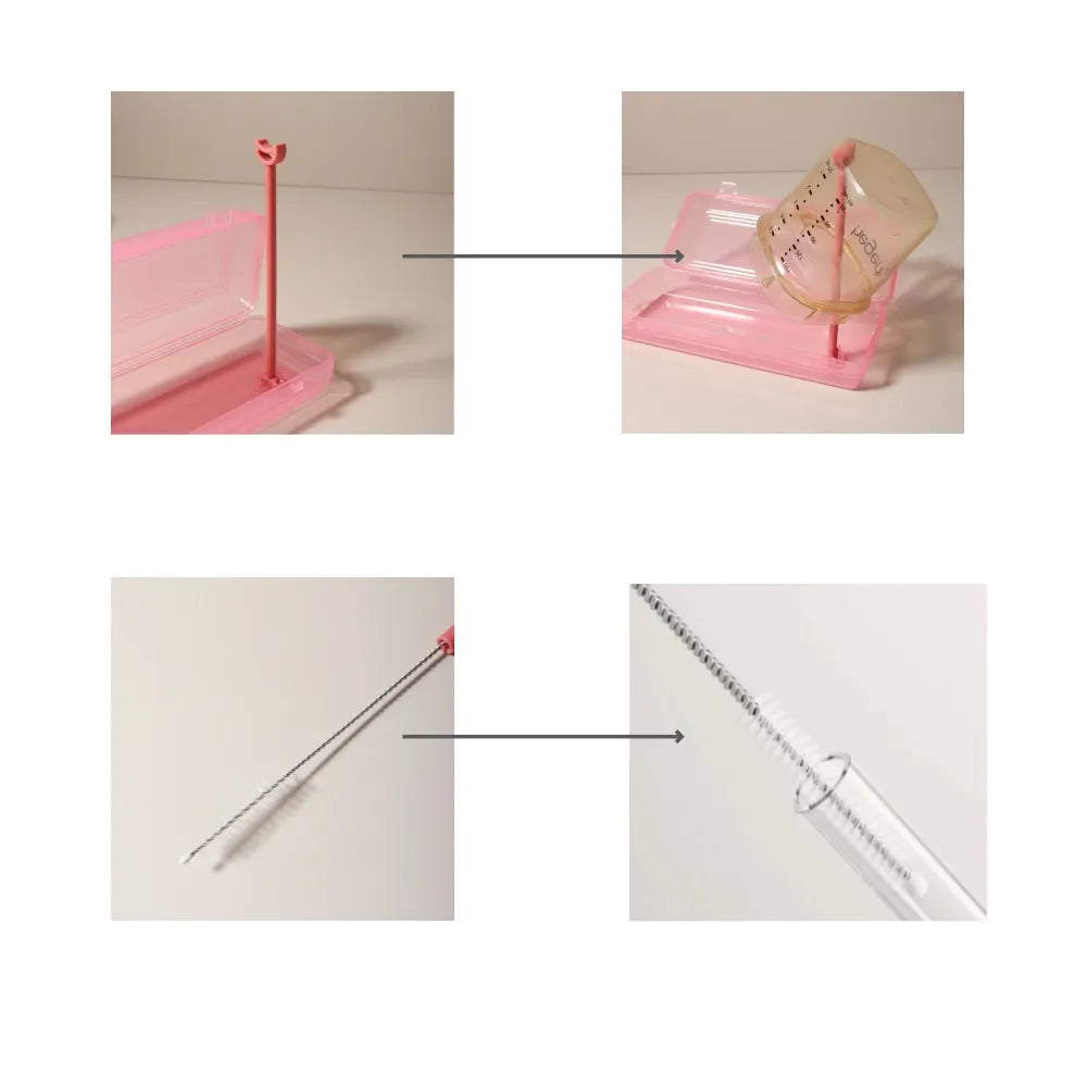 Ensemble de nettoyage de biberons 4 en un, brosse à sucette portable en Silicone, brosse en paille, rinçage de biberon rotatif à 360 degrés
