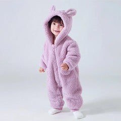 2025 combinaisons chaudes à capuche en polaire pour bébé automne hiver à manches longues barboteuses pour bébé nouveau-né garçon fille Homewear pyjamas