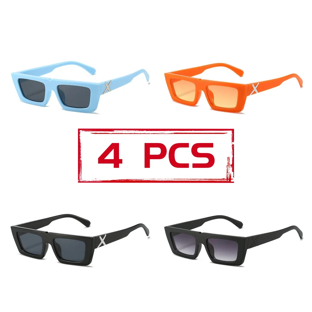 Lunettes de soleil à spoage X, petit cadre carré, temples personnalisés, accessoires streetwear quotidiens pour femmes, protection UV pour hommes, conduite