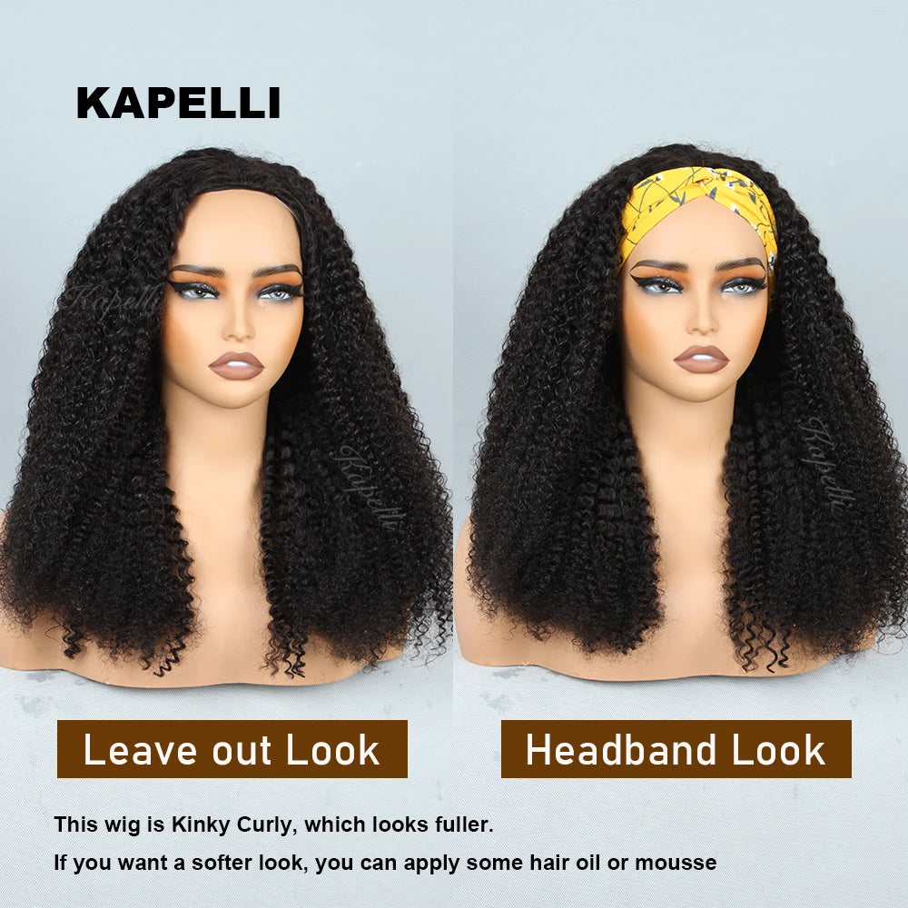 Demi-perruque cheveux humains crépus bouclés sans colle perruque cheveux humains prêt à porter 3 en 1 demi perruque avec cordon 250 densité bouclée demi-perruque