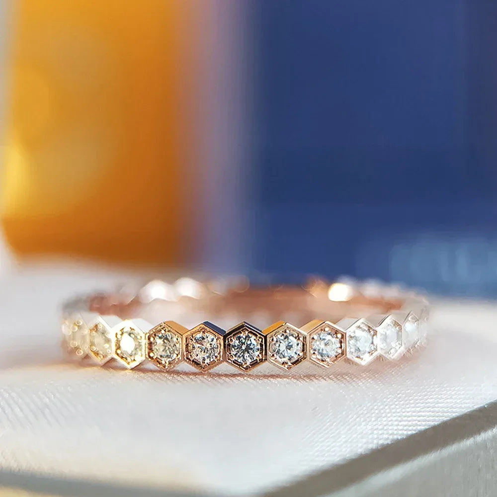 Bagues de fiançailles pour femmes, Design Simple, à la mode, pour mariage, couleur or Rose/argent, bijoux