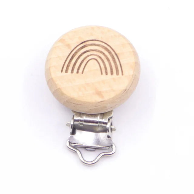 5 pièces/ensembles bébé sucette Clips sans BPA mignon modélisation hêtre attache-sucette bébé bricolage dessin animé Animal bois bûche mamelon chaîne support