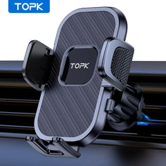 TOPK Support Téléphone Voiture,  Porte Téléphone Rotatif à 360 Degrés pour Grille D'aération de Voiture GPS pour Smartphone iPhone Android