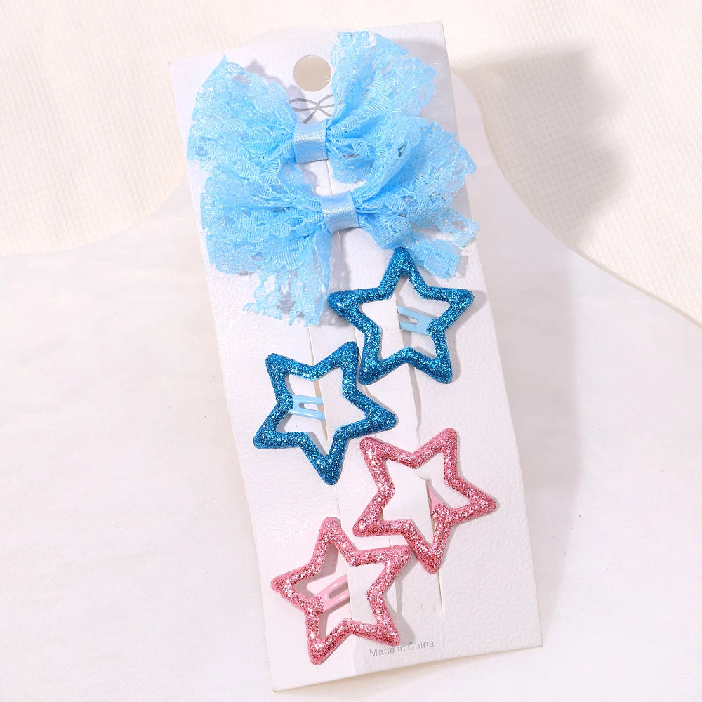 Enfants frais pince à cheveux ensemble fleur imprimé doux papillon épingles à cheveux enfants BB cheveux frange Clips Barrettes fille accessoires chapeaux