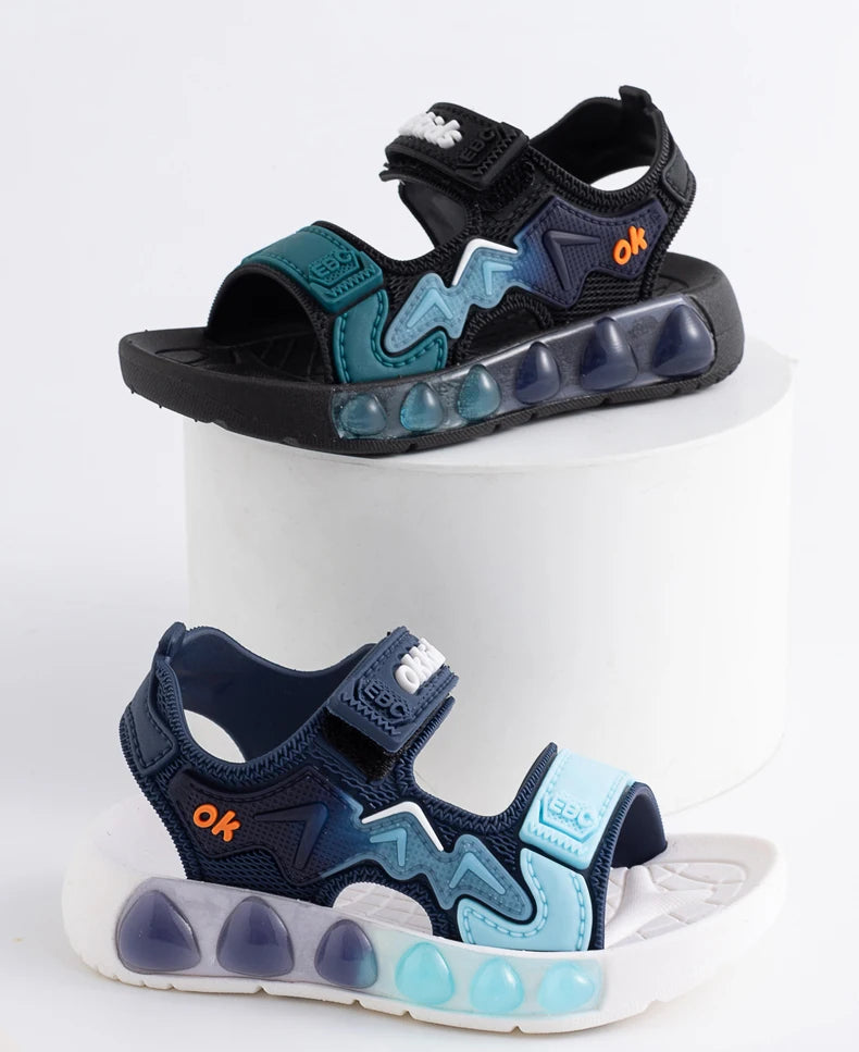 Sandales de Sport pour enfants, chaussures souples respirantes et résistantes à l'usure avec Velcro réglable, chaussures d'extérieur pour garçons et filles, été