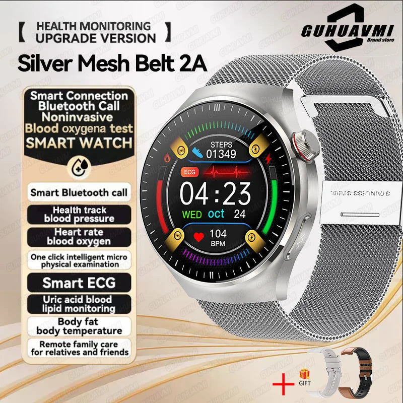 Nouvelle surveillance de la santé montre intelligente examen physique santé Wacth pression artérielle ECG + PPG Sport appel Smartwatch pour Android iOS