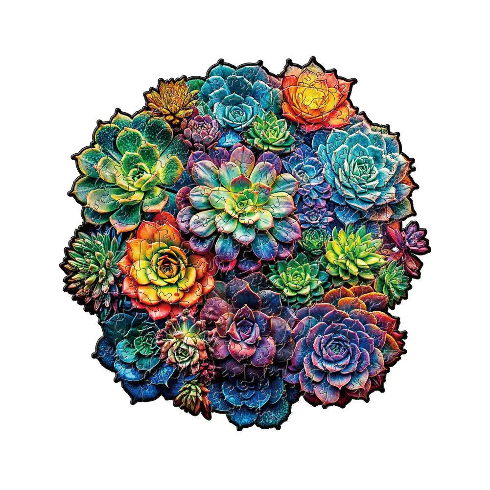 Puzzle en bois en forme d'animal irrégulier Puzzle en bois succulent coloré puzzle magique jouet intellectuel jouets éducatifs jeu naissance