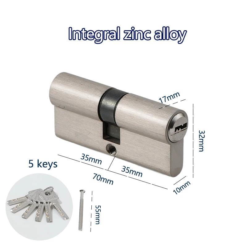 Serrure intelligente, cylindre de casier, porte cylindrique avec clé principale, serrure de porte d'entrée intérieure 60mm 70mm 80mm, clé me personnalisée