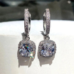 Boucles d'oreilles en argent 925 avec pierres précieuses et diamants pour femmes, bijoux en cristal, goutte d'oreille, cadeau d'anniversaire