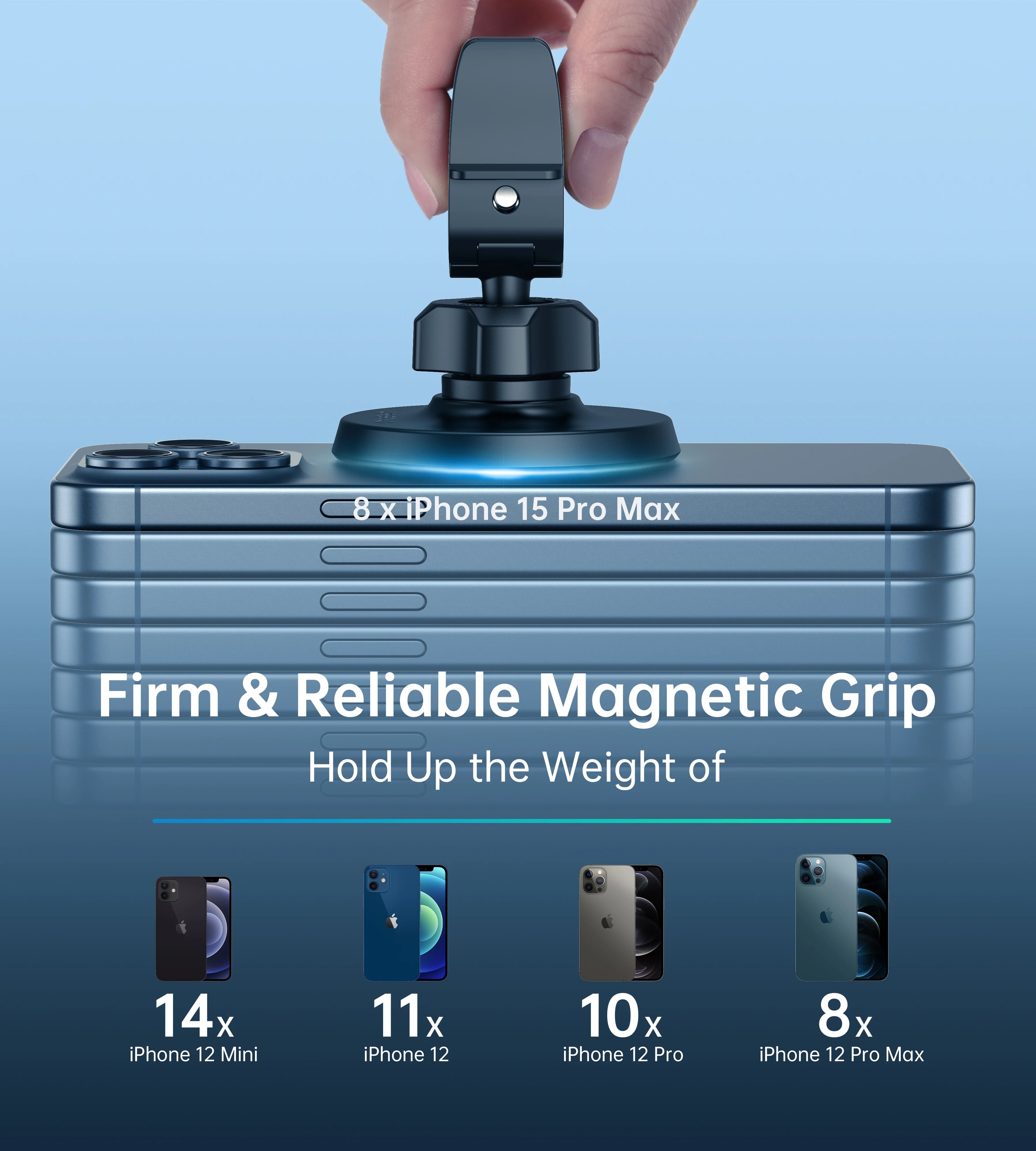 Support magnétique pour voiture, support d'appareil électronique portable, iPhone 16, 15, 14, 13/12 Pro Max, Mini Plus, tous les matins et étuis