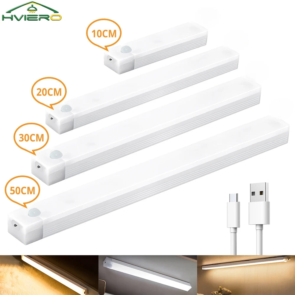 Motion Sensor Night Light, Wireless USB Rechargeable Magnetic LED Lamp for Wardrobe, Bedroom, Closet, Kitchen, Hallway, Tube Detector Bulb