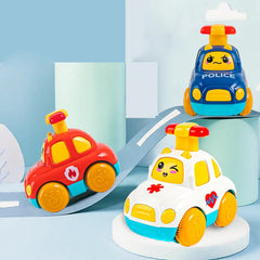 Voitures jouets pour bébé de 1, 2, 3 ans, cadeau pour garçon, camion de dessin animé, jouets éducatifs, voitures à tirer, jouets pour tout-petits de 12 à 18 mois