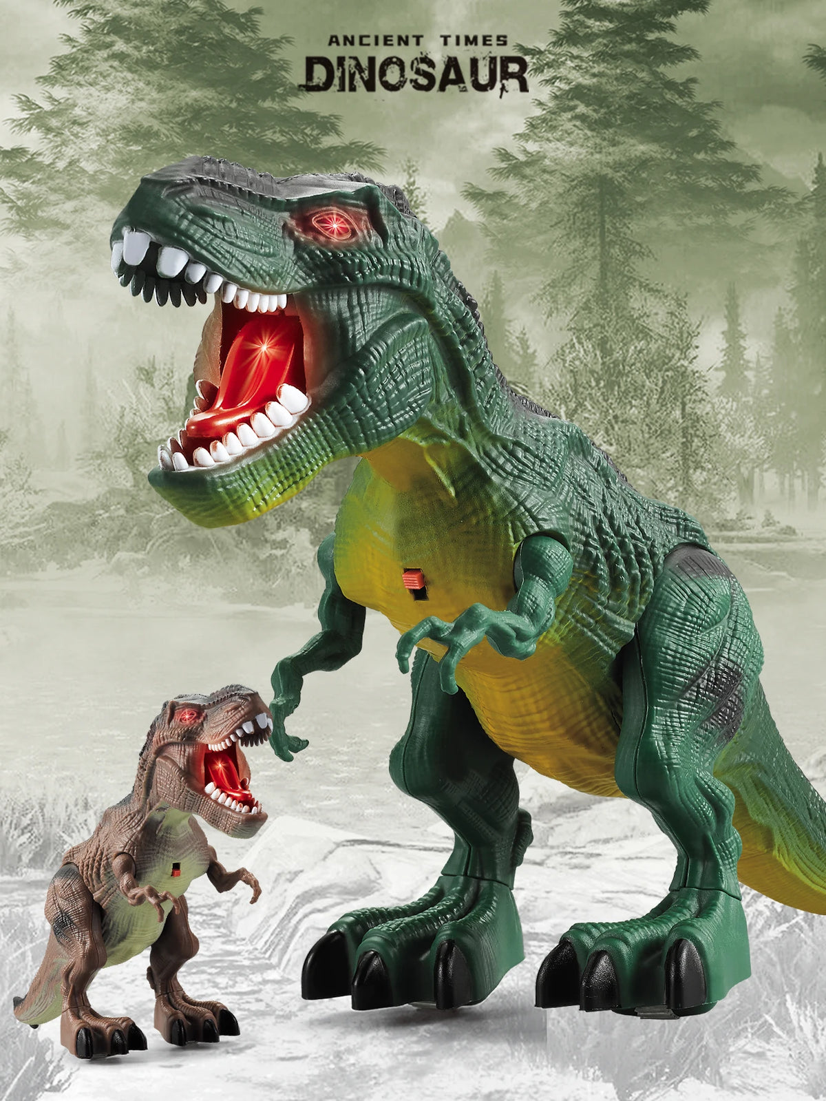 Dinosaur toys for children 3+, electric audiovisual dinosaur model, electronic walking robot, dinosaur toy, battery not included