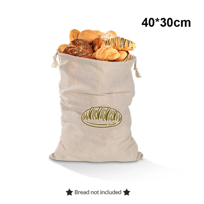 Sac à pain en lin, sacs réutilisables pour pain, sacs à cordon, sac de rangement de pain artisanal fait maison, sac Baguette, conteneurs de stockage des aliments