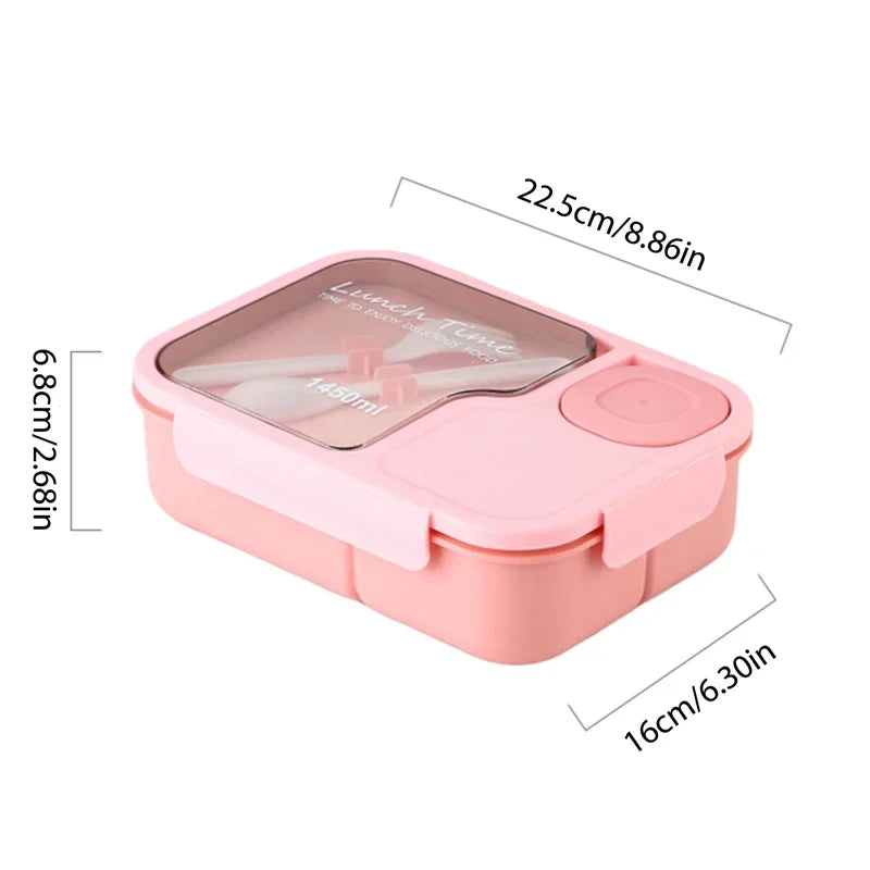 Bento Lunch Box for Kids Girls, Cartoon Students, Kawaii Cute Metropolitan, 3 Grid Sandwich, Snack Food Box, Special Canteen, Food Storage