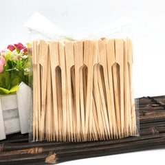 100 pièces bâtons de bambou jetables outils de Barbecue brochettes de bambou de BBQ naturel fête de Camping pour Kabob fruits Cocktail fête outils de Barbecue