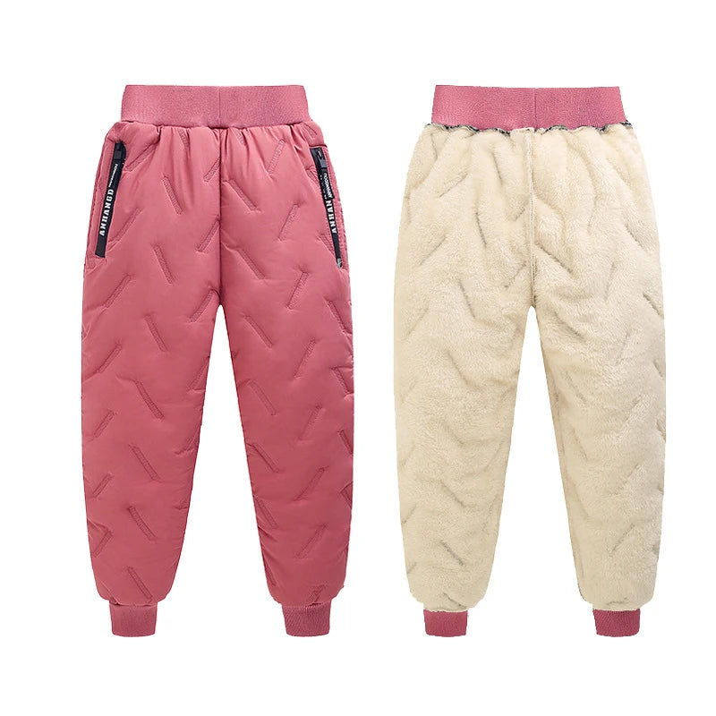 Filles hiver chaud mode cachemire coton pantalon pour garçons âgés de 3 à 12 ans enfants décontracté imperméable épaissir pantalons de survêtement vêtements pour enfants