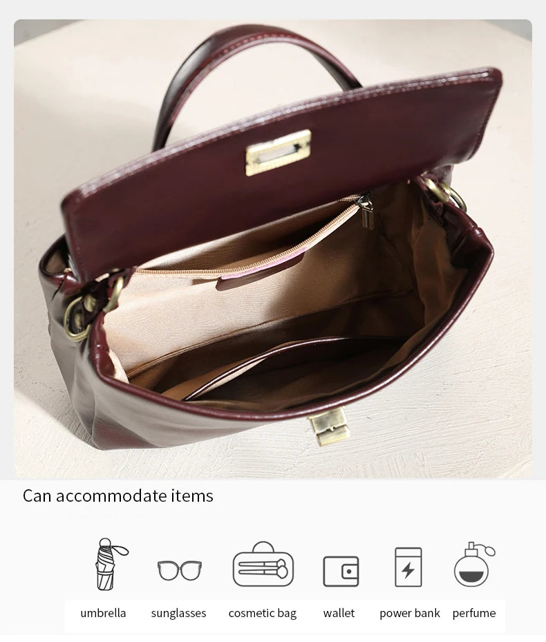 Sac fourre-tout en cuir de vachette véritable pour femme, sac à main en cuir souple pour femme, sacs à bandoulière à la mode, designer de luxe, initié féminin