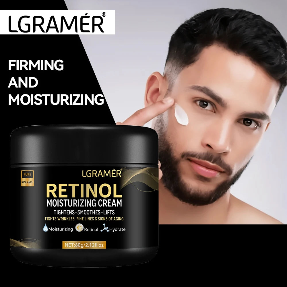 Crème hydratante pour le visage au rétinol pour hommes, Anti-rides, vieillissement, hydratant, rétrécit les Pores, blanchissant, lisse