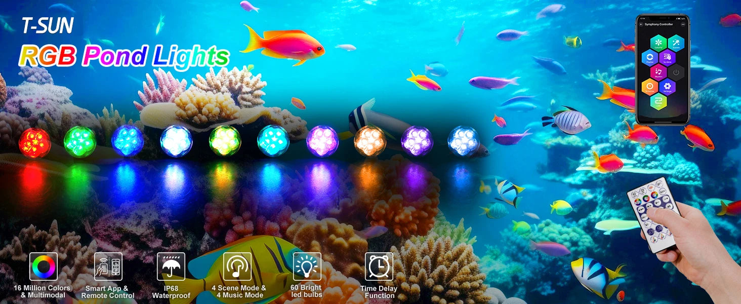 2/3/8/10 LED lumières étanche IP68 fontaine sous-marine étang Spot lumière paysage projecteur pour jardin APP télécommande