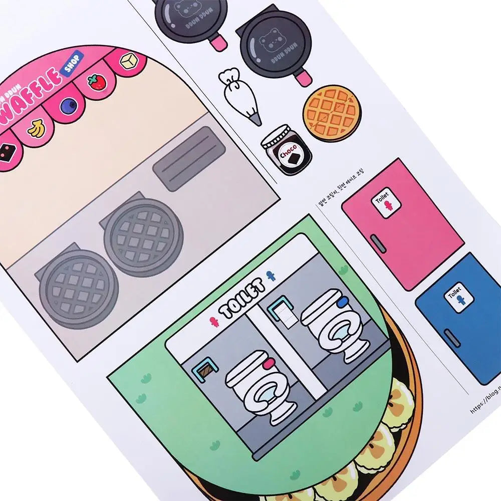 Livre de bonnet 3D, paquet de matériel, gaufre, pétrir, livre silencieux, autocollant fait maison, magasin d'ongles, livre silencieux, fait à la main, Montessori pour enfants