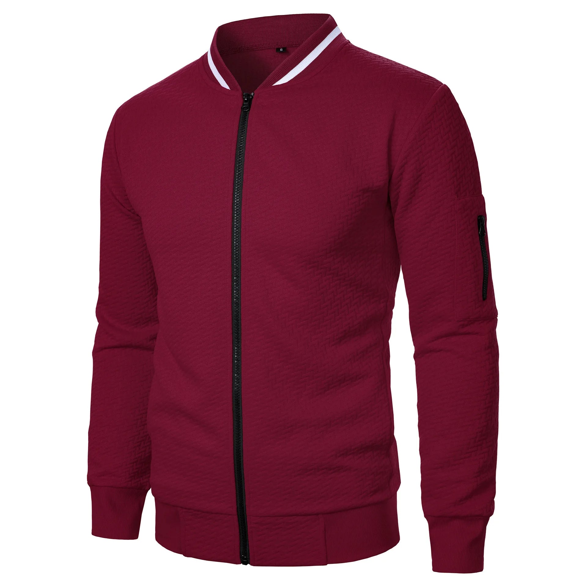 Veste de Baseball pour hommes, Streetwear, nouvelle mode d'automne, vestes décontractées de couleur unie pour hommes, manteau en tissu Jacquard pour hommes
