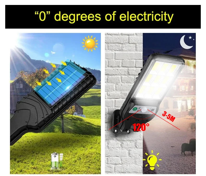 Puissant LED solaire extérieur LED cour applique murale 3 Modes corps humain Induction jardin terrasse porte de Garage éclairage public