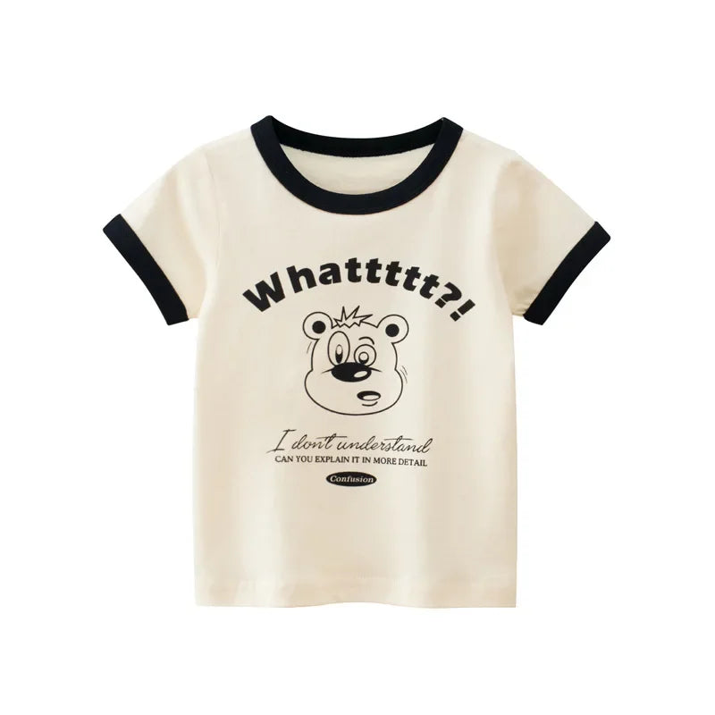 Vêtements d'été en coton pour bébés garçons et filles, t-shirt à manches courtes imprimé graffiti, haut pour enfants, tenue pour bébé, 2-8T