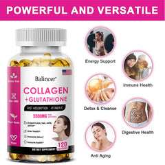 Capsules de vitamines au collagène pour cheveux, peau et N64., supplément de collagène de qualité supérieure