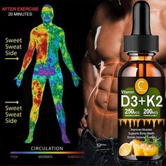 Vitamine liquide D3K2 pour une amélioration cardiaque et immunitaire saine, gouttes de vitamine K2D3