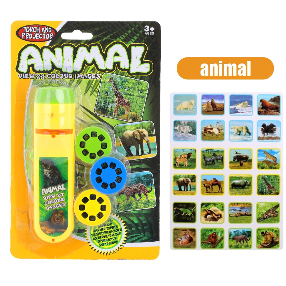 Children's Projection Flashlight, Light Projector, Cute Cartoon Dinosaur Educational Toy, Picture Light, Bedtime Learning, Fun Toys for Kids