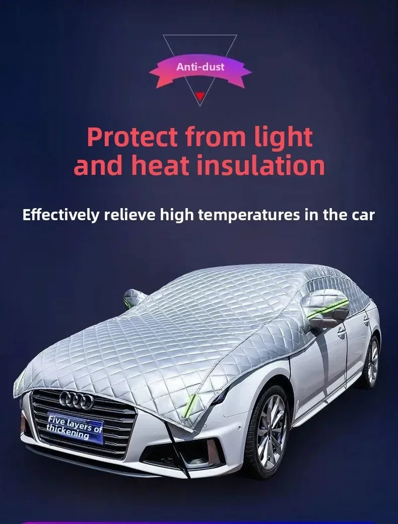Outdoor car cover, waterproof, four-season windshield protector, hail protection, snow cover, sunshade, frost protection pieces