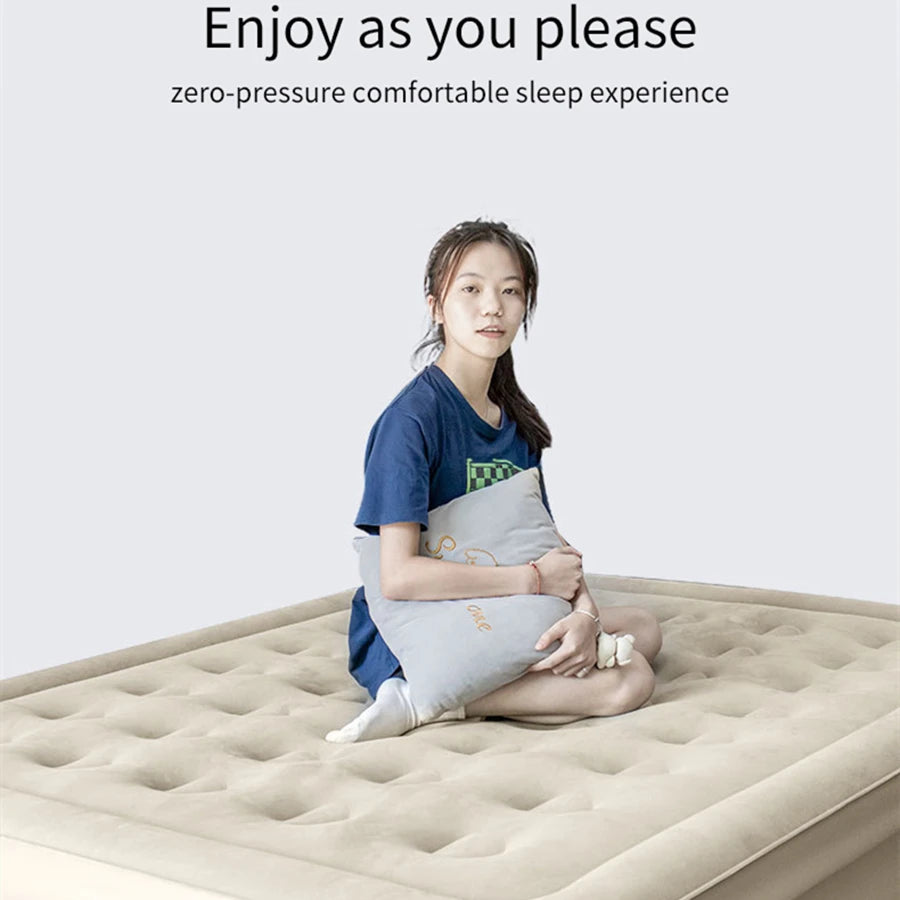 Matelas pneumatique intérieur tapis de Glamping matelas de couchage gonflable en PVC tapis de lit de Camping de luxe pour 2 personnes tapis épais à pompe intégrée