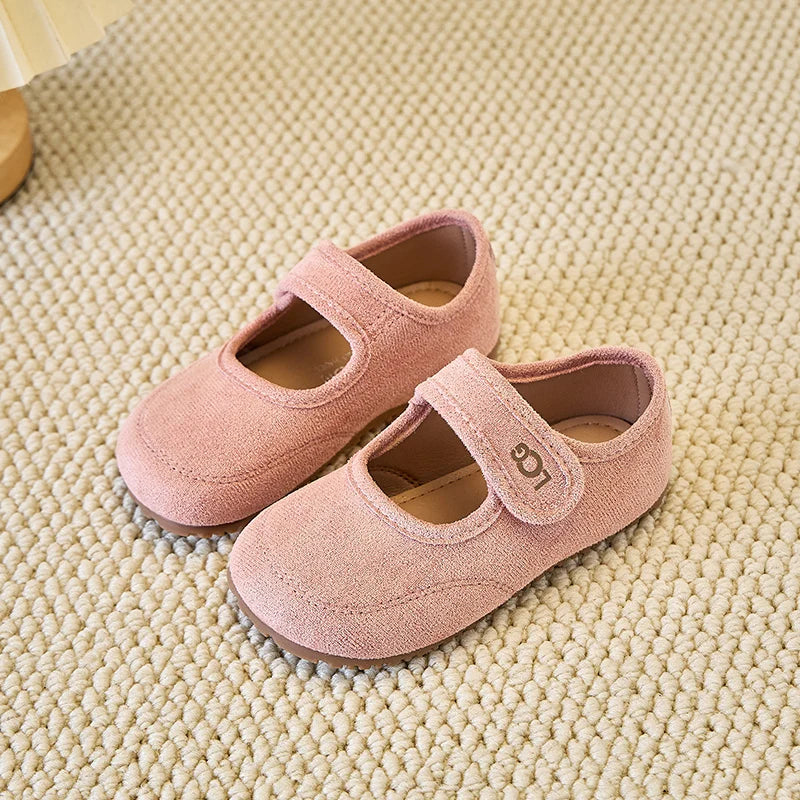 Chaussures en cuir pour enfants 2025 printemps automne nouvelles filles coréennes chaussures de princesse à semelles souples givrées sandale Super douce et confortable