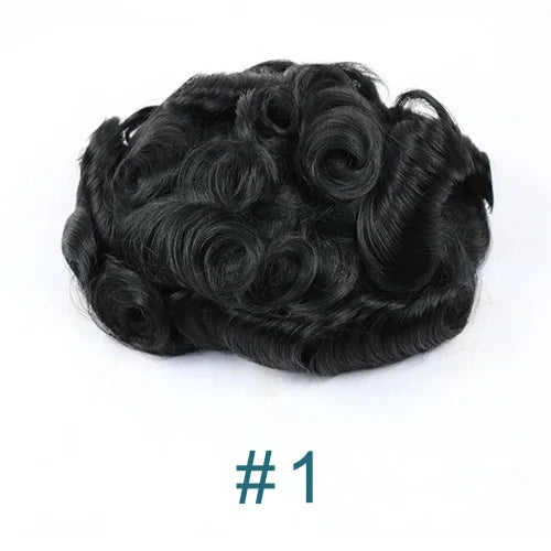 100% cheveux humains hommes toupet naissance des cheveux naturelle pleine peau Pu Base Durable mince 0.1mm hommes perruques unité de remplacement prothèse capillaire
