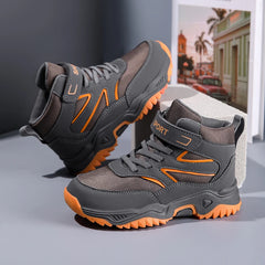 Chaussures de sport antidérapantes en cuir pour enfants, baskets de course respirantes, noires, à la mode, de randonnée, taille 29-40, nouvelle collection