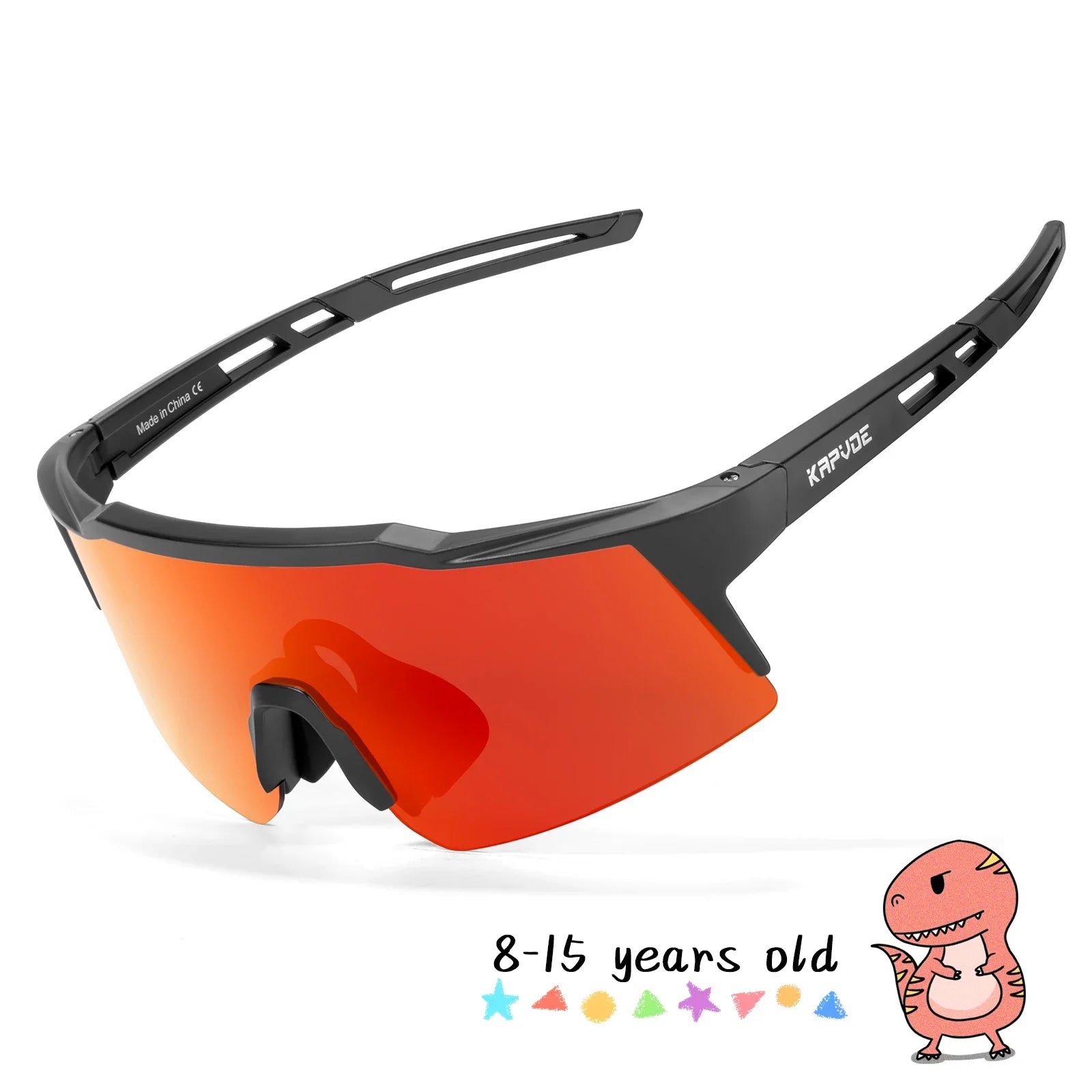 Kapvoe enfants cyclisme lunettes de soleil âgé 8-15 Baseball course enfants lunettes UV400 sport équitation vélo lunettes