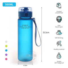 400/560ml bouteille d'eau Sport bouteille à boire Portable étanche Shaker bouteille en plastique Drinkware Sport de plein air Fitness sans BPA