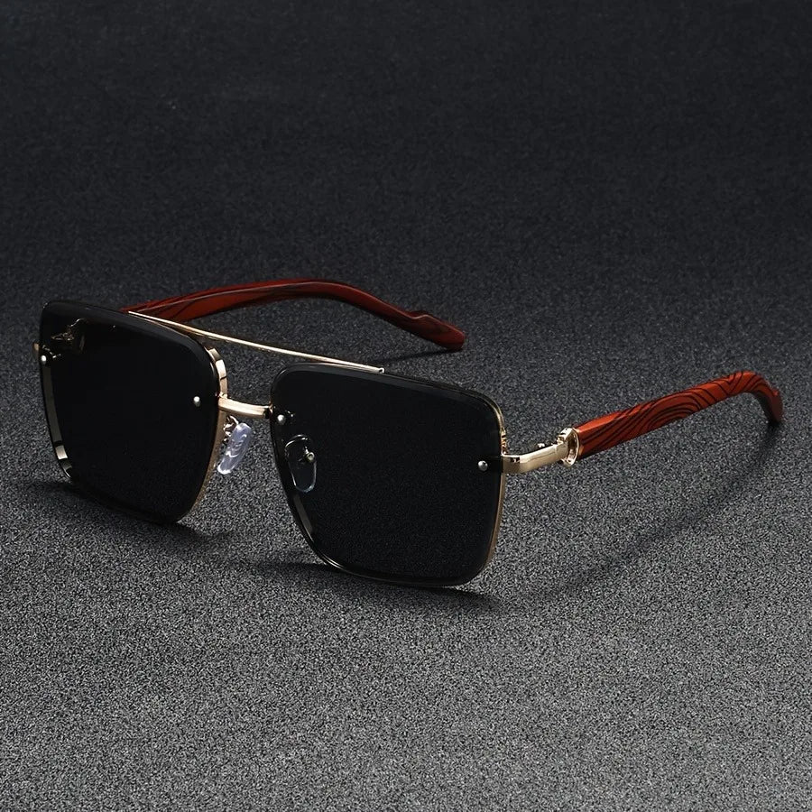 2025 lunettes De soleil carrées De luxe pour hommes nouveau en bois Vintage Designer lunettes De mode lunettes De soleil femmes vacances Gafas De Sol Hombre