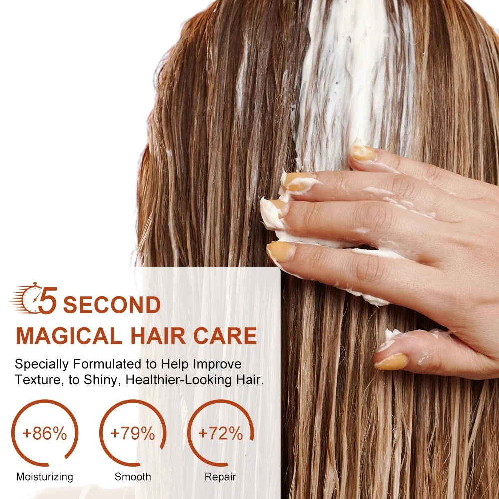 PURC 5s Magic Hair Mask, Permanent Keratin Treatment, Fast Smoothing, Repair Cream for Dry Damage and Frizz, Restores Gentle Hair Care Masks