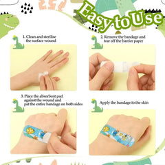 100 pièces enfants Bandages en vrac enfants mignon dessin animé Bandages bandes adhésives flexibles médical imperméable respirant pour les enfants