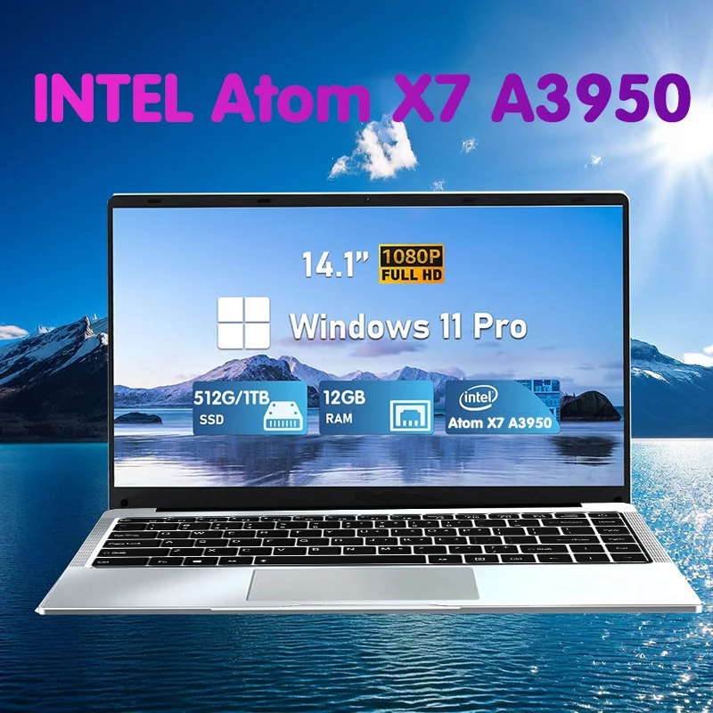 Ordinateur Portable de bureau 14.1 "12GB RAM 1 to 2 to SSD Windows 11 ordinateur Portable apprendre les loisirs divertissement ordinateurs portables