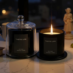 Bougies parfumées à la cire de soja de qualité supérieure avec cloche en verre, aromathérapie à l'huile essentielle sans fumée pour Spa à domicile, décoration prête en cadeau