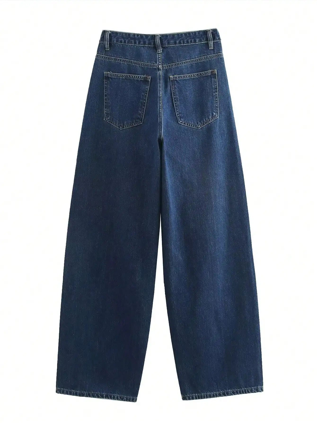 HH femmes 2025 mode jean droit Vintage solide décontracté taille haute jambe large Denim pantalon haute rue dame pantalon jean