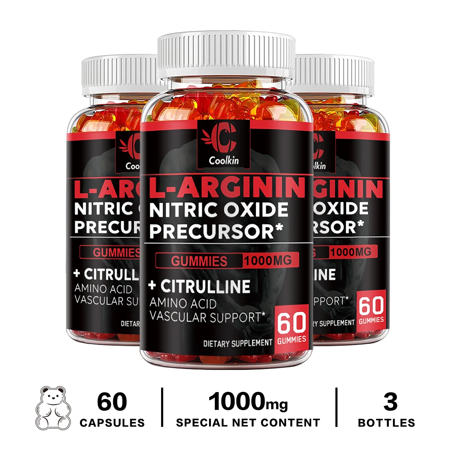 Supplément L-Arginine - Renforce les muscles et soutient le flux sanguin, la circulation, la livraison et le pompage des nutriments