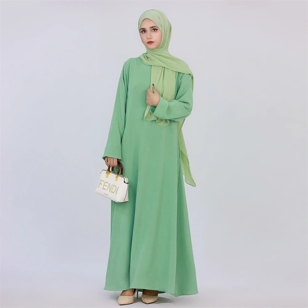 Black, white, pink, solid Dubai modest underdress, Abaya Islamic caftan Muslim dress with pockets, dresses for women, Muslim women's dress