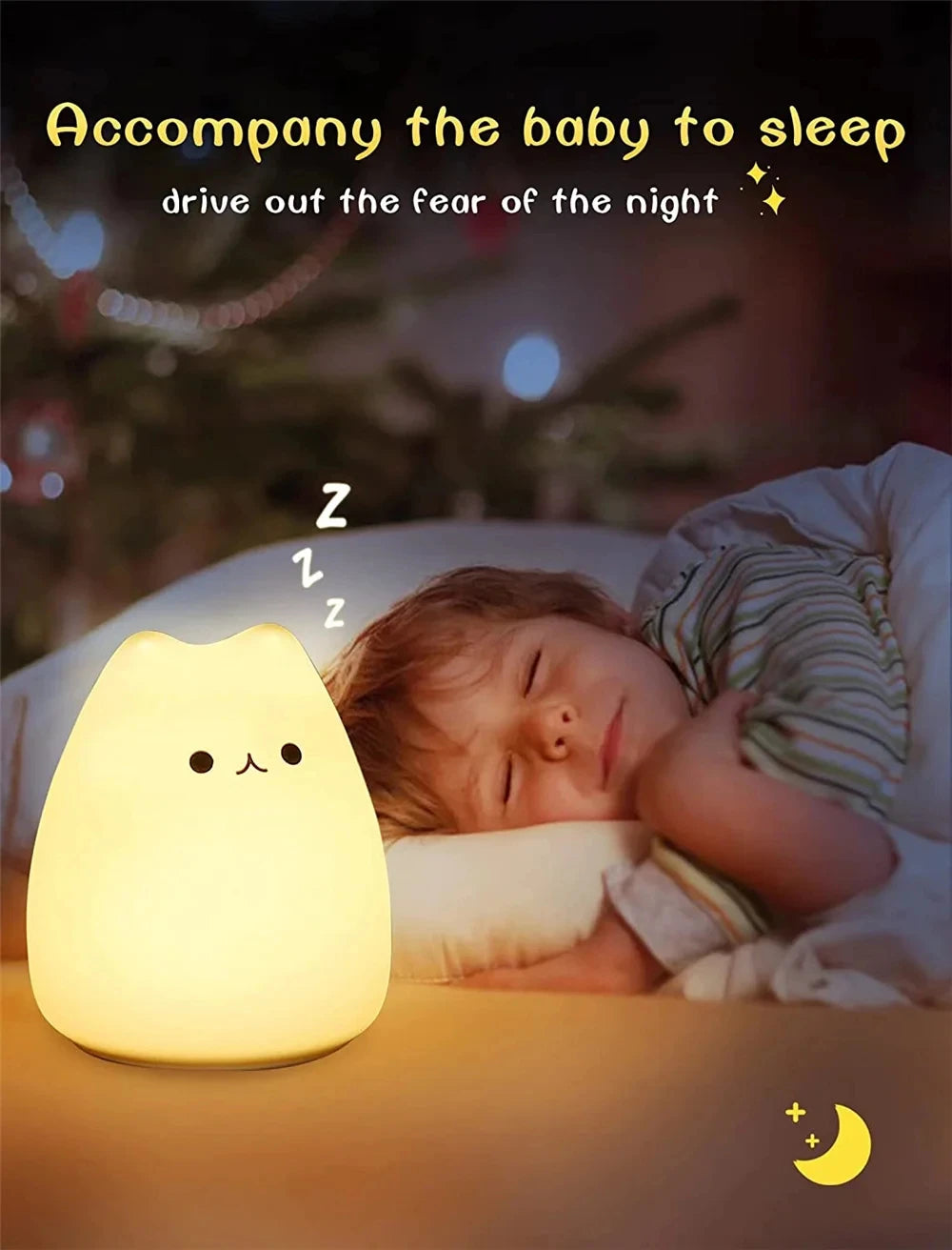 Veilleuse chat pour enfants lampe de nuit mignonne pour pépinière Squishy Silicone chat tactile lumières Portable cadeau pour enfants bébé enfants