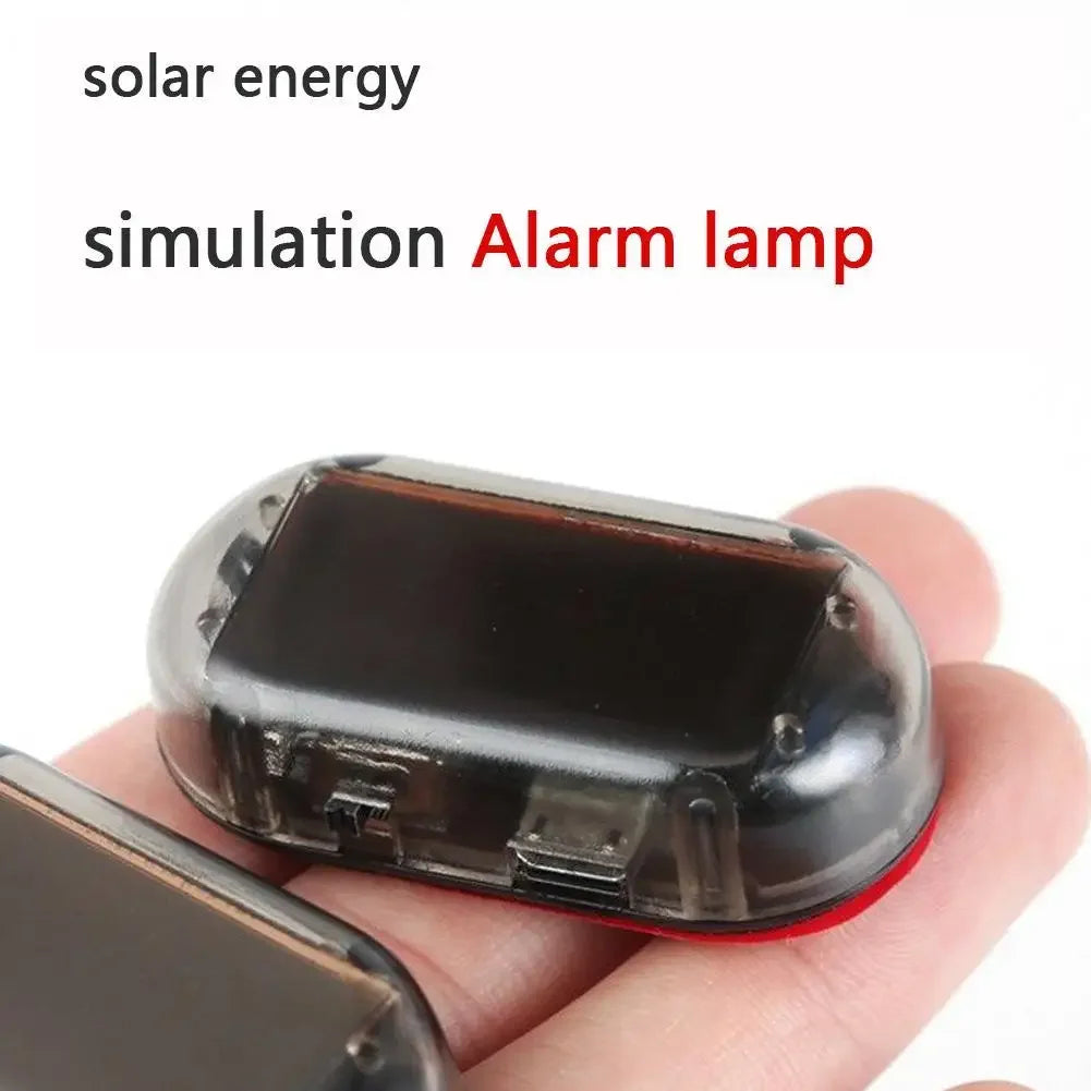 Fausse lumière de sécurité pour voiture, simulation d'alarme factice à énergie solaire, avertissement sans fil, lampe d'avertissement antivol, lumières clignotantes LED
